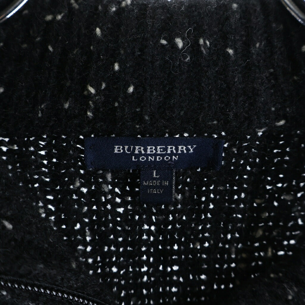 BURBERRY(バーバリー) カシミヤ混ハーフジップタートルネックニットセーター ブラック #L BAT08-307-09