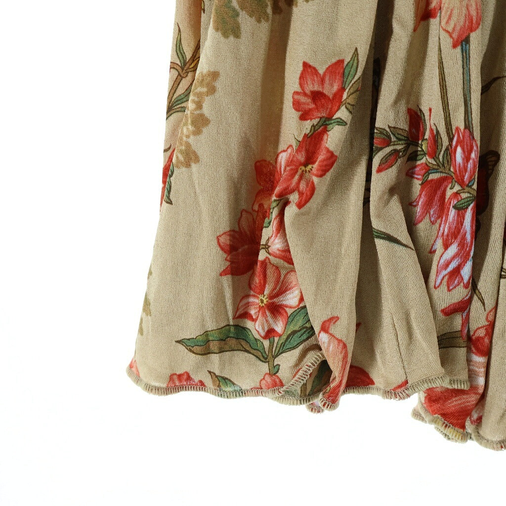 Max Mara(マックスマーラ) 花柄 フレア スカート ベージュ ビスコース #38