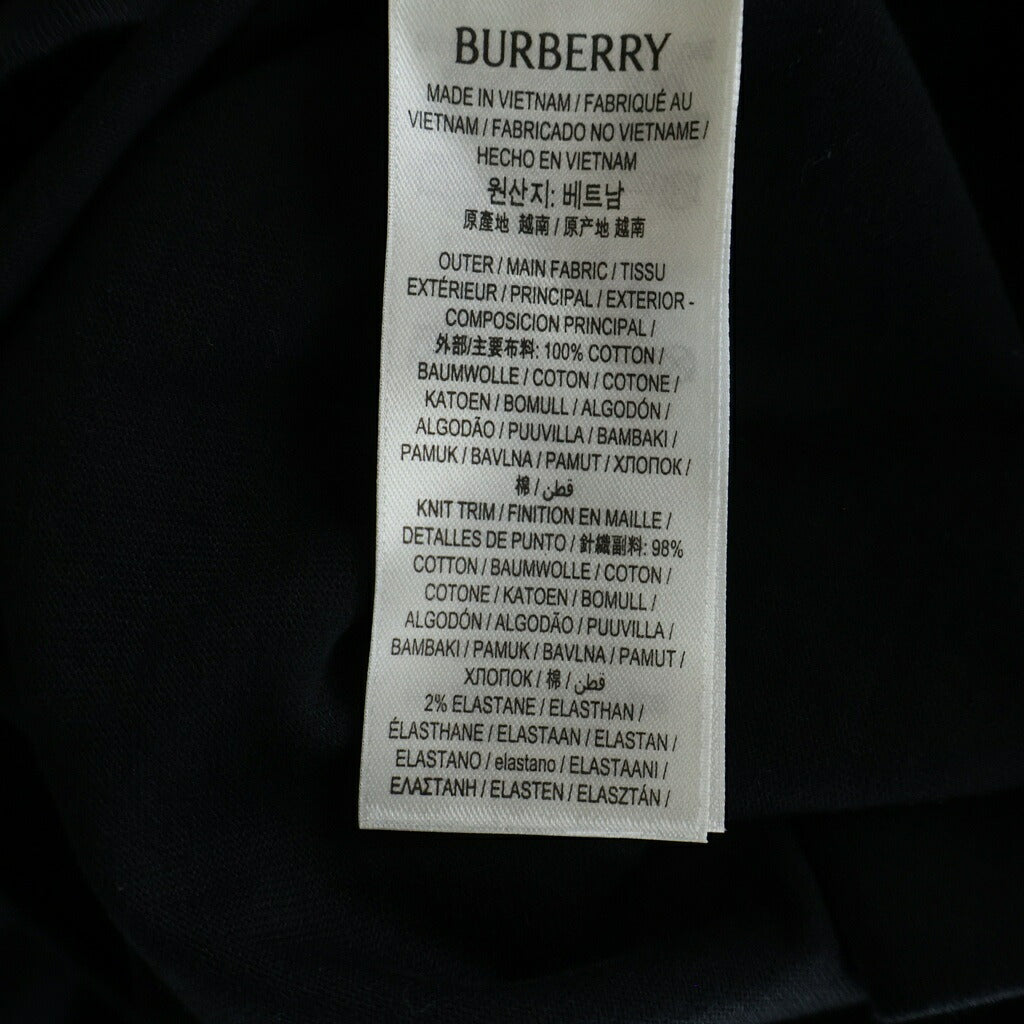 BURBERRY(バーバリー) ノヴァチェック切り替えワンポイントロゴ刺繍半袖Tシャツ ブラック #XL 8106248