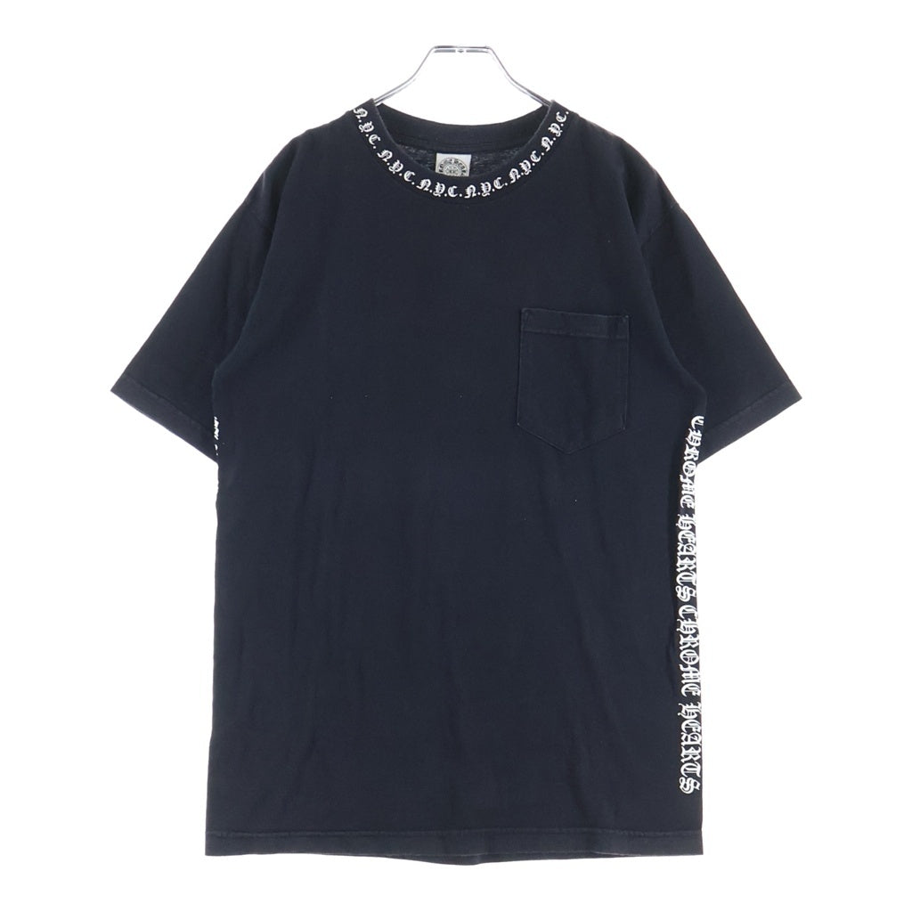 CHROME HEARTS(クロムハーツ) OLD Neck Logo ネック サイドロゴプリント半袖Tシャツ カットソー ブラック