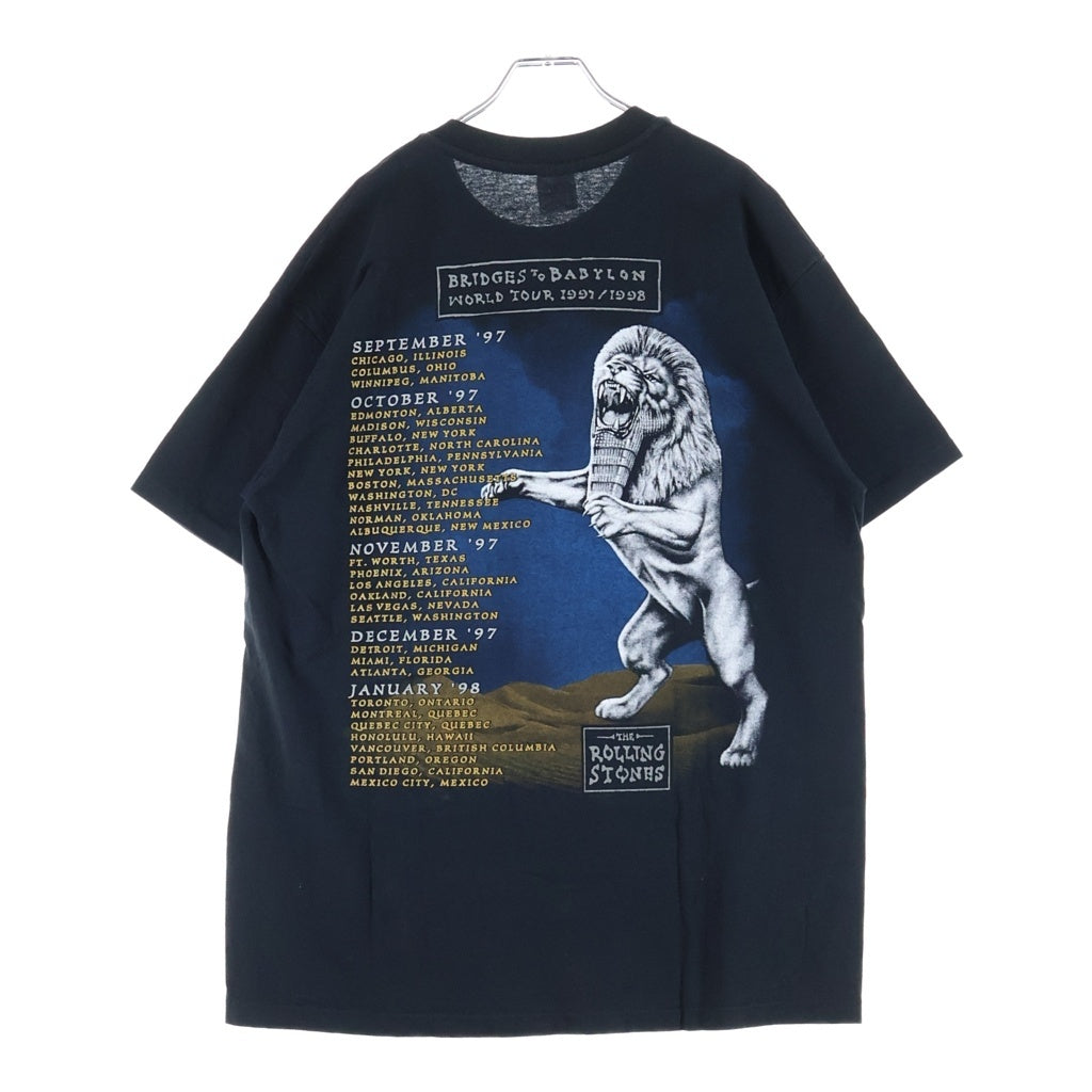 VINTAGE(ヴィンテージ) 90S THE ROLLING STONES BRIDGES TO BABYLON TOUR TEE ローリングストーンズ ツアー 両面プリント半袖カットソーTシャツ ブラック