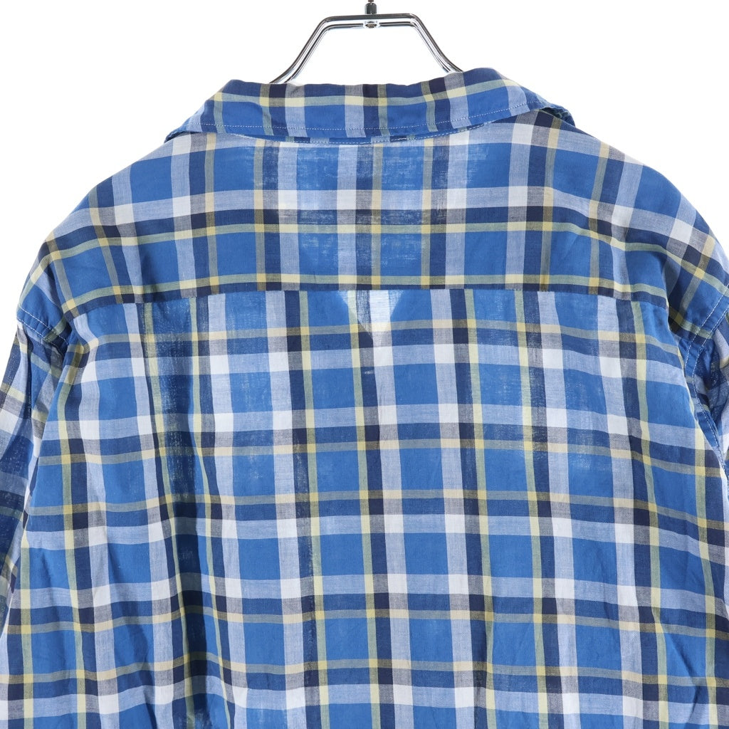 PENNEY'S(ぺニーズ) 60S VINTAGE OPEN COLOR CHECK L/S SHIRT オープンカラー チェック 開襟長袖シャツ ブルー/ホワイト