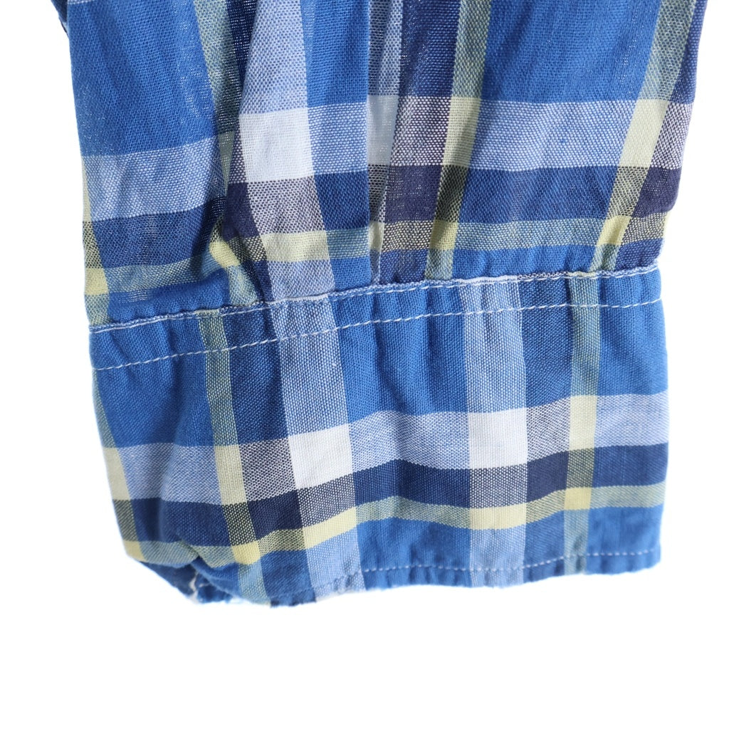 PENNEY'S(ぺニーズ) 60S VINTAGE OPEN COLOR CHECK L/S SHIRT オープンカラー チェック 開襟長袖シャツ ブルー/ホワイト
