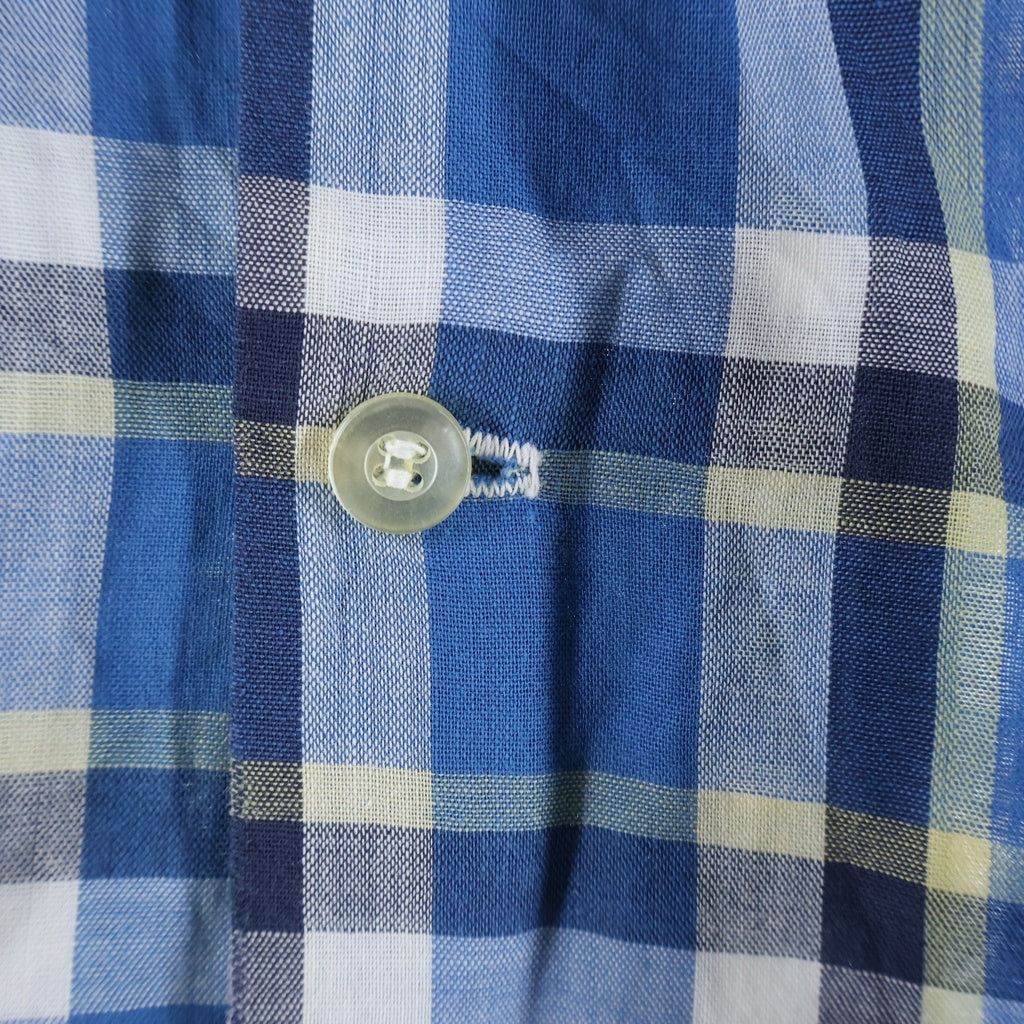 PENNEY'S(ぺニーズ) 60S VINTAGE OPEN COLOR CHECK L/S SHIRT オープンカラー チェック 開襟長袖シャツ ブルー/ホワイト