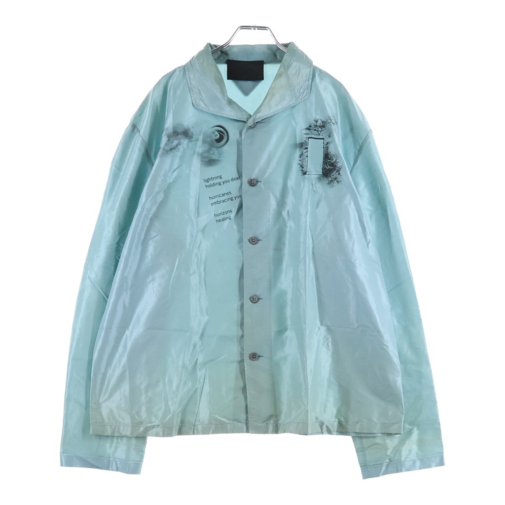 PRADA(プラダ) SILK PRINT PAJAMA SHIRT シルク プリント パジャマシャツ ライトブルー SC627