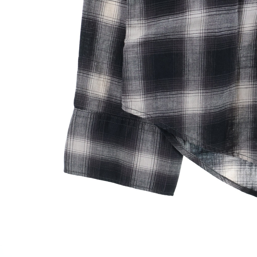 RRL(ダブルアールエル) MONOTONE OMBRE CHECK WESTERN L/S SHIET モノトーン オンブレチェック ウエスタン 長袖シャツ ブラック/ホワイト