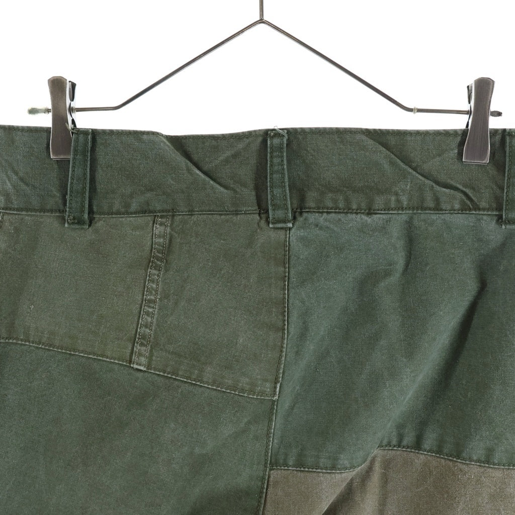 NO BRAND(ノーブランド) AICHE PATCHWORK CARGO PANTS パッチワーク カーゴ パンツ カーキ