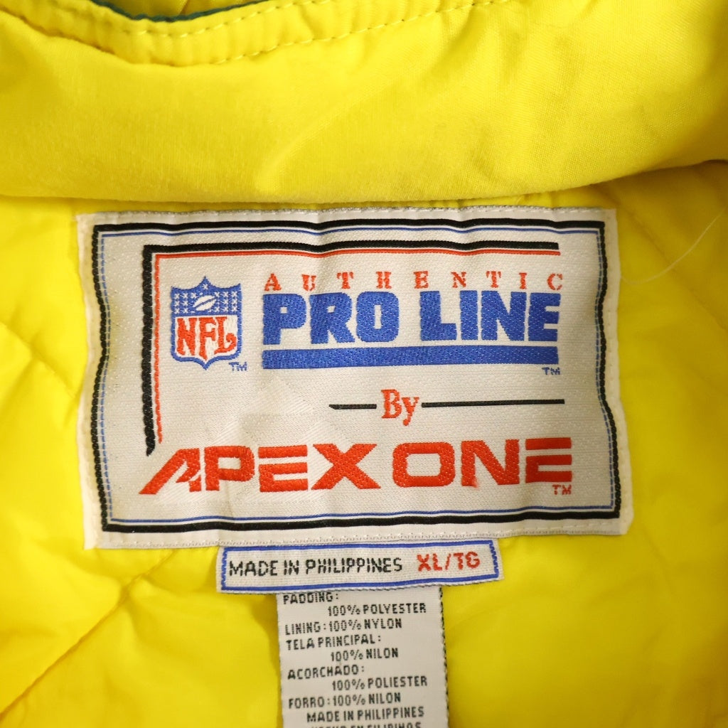 VINTAGE(ヴィンテージ) 90s NFL PACKERS PRO LINE APEX ONE NYLON JACKET 中綿 ナイロンジャケット グリーン