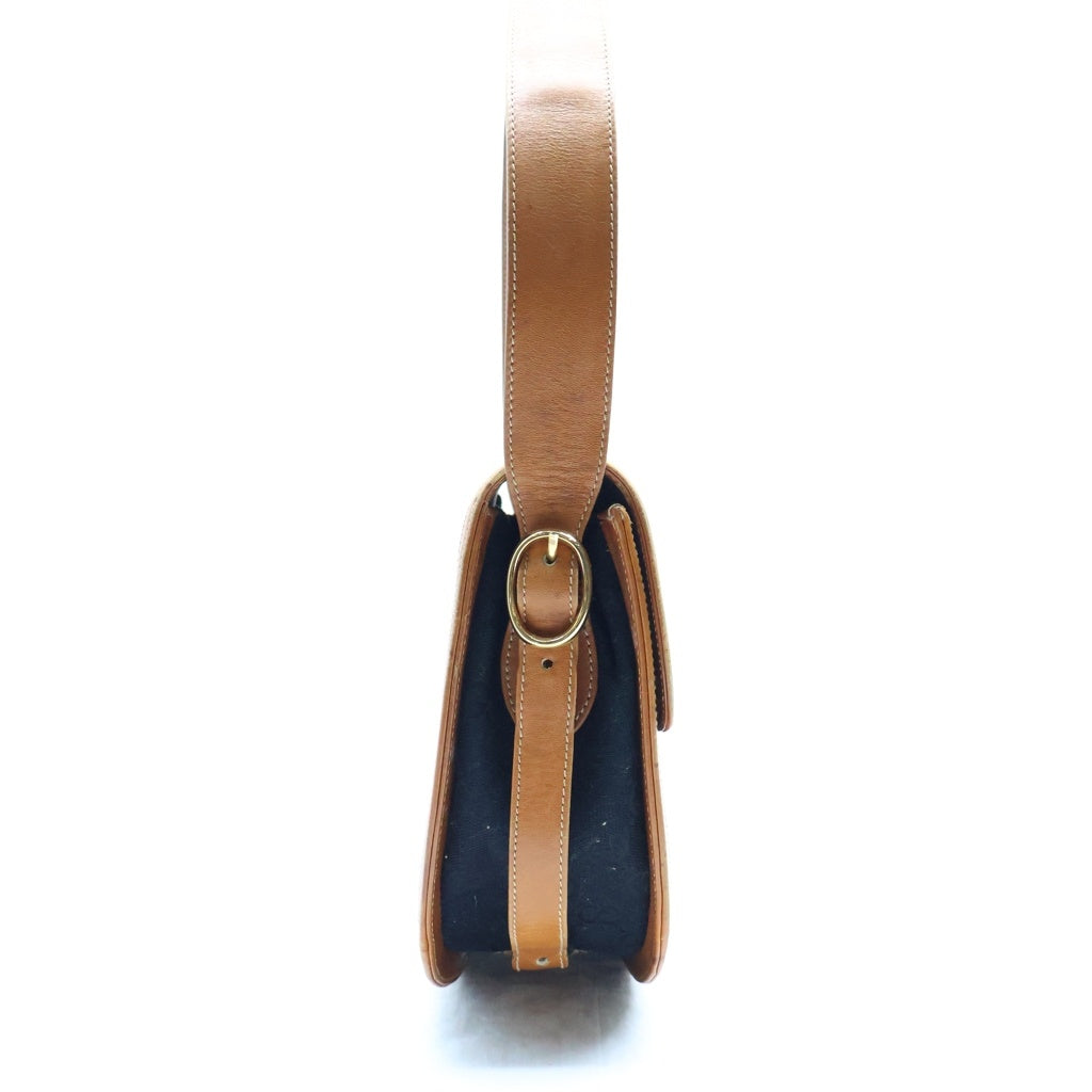 GUCCI(グッチ) ヴィンテージ オールド GGキャンバス ターンロック ワンショルダーバック イタリア製 ネイビー/ブラウン