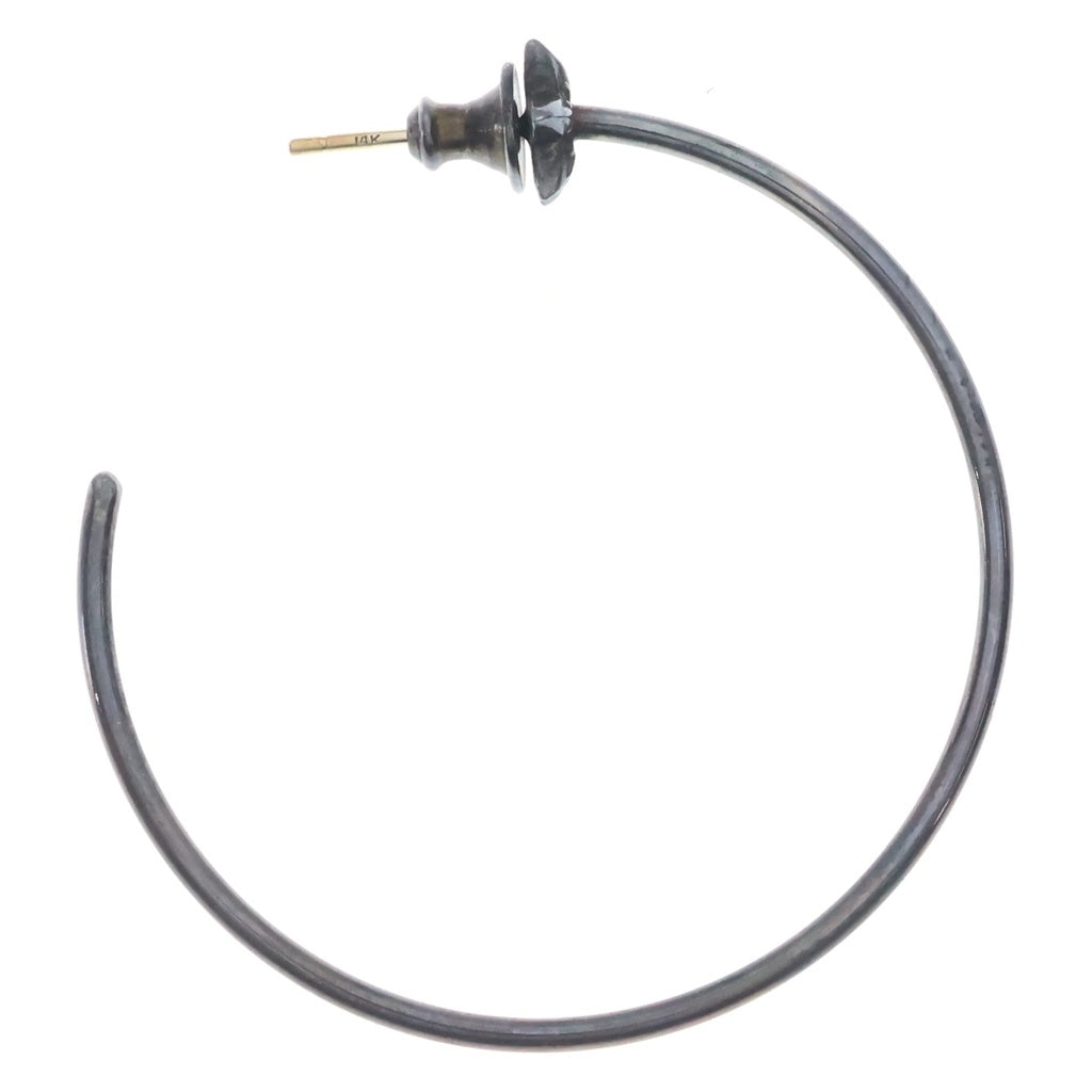 CHROME HEARTS(クロムハーツ) HOOP W/CUT STAR スターフープ ピアス シルバー