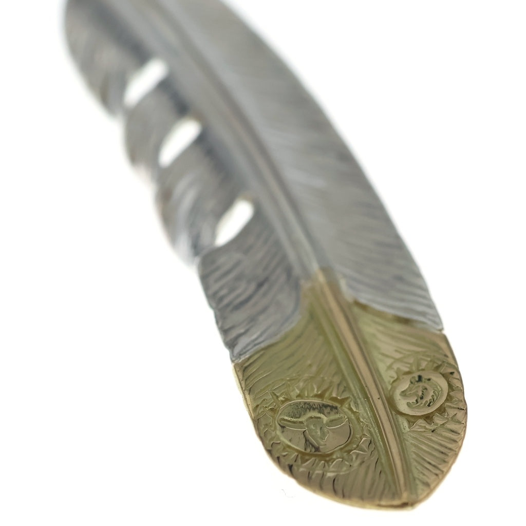 TADY & KING(タディアンドキング) K18特大SVフェザー剣先 ペンダントトップ 右向き ゴールド/シルバー