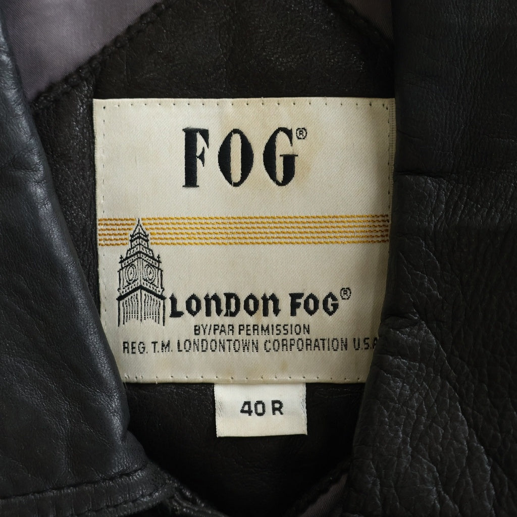 LONDON FOG(ロンドン フォグ) 90S TYPE LEATHER JACKET A-2 タイプ レザー ジャケット ブラック