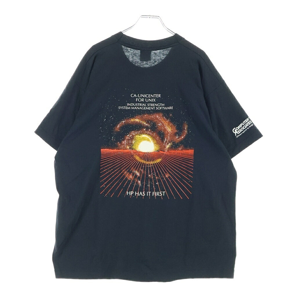 VINTAGE(ヴィンテージ) 90S VINTAGE SCREEN STARS BEST CA-UNICENTER FOR UNIX USA製 ヴィンテージ スクリーンスターズ ベスト 両面プリント 企業Tシャツ 半袖クルーネックカットソー ブラック