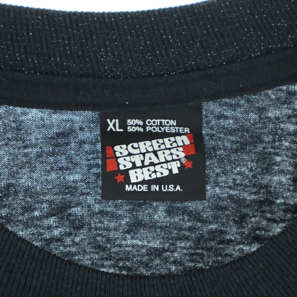VINTAGE(ヴィンテージ) 90S VINTAGE SCREEN STARS BEST CA-UNICENTER FOR UNIX USA製 ヴィンテージ スクリーンスターズ ベスト 両面プリント 企業Tシャツ 半袖クルーネックカットソー ブラック