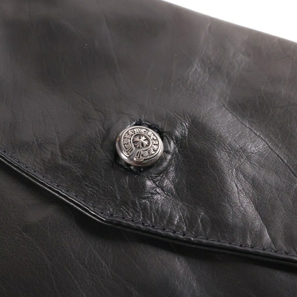 CHROME HEARTS(クロムハーツ) ホースシューボタン レザークラッチバッグ ブラック
