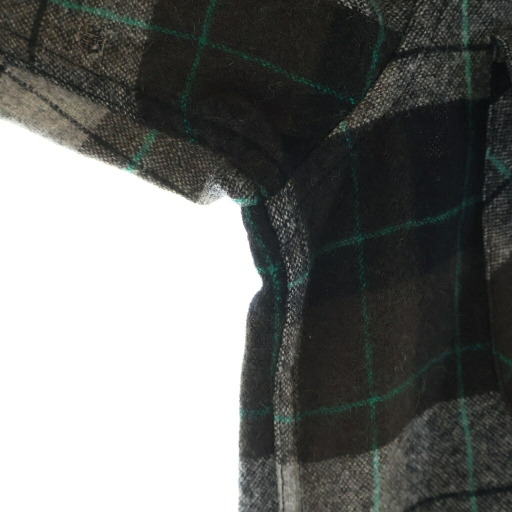 PENDLETON(ペンドルトン) 50S VINTAGE WOOL OPEN COLLAR CHECK SHIRT ヴィンテージ ウール オープンカラーチェックシャツ ブラック/グリーン