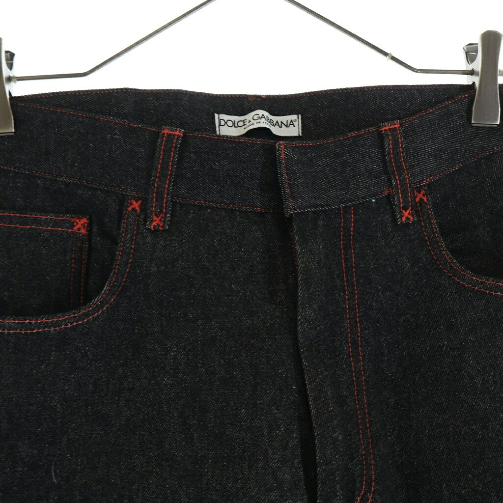 DOLCE & GABBANA(ドルチェアンドガッバーナ) 00S-10S イタリア製 ステッチデザイン ジップフライデニムパンツ インディゴ R680 7095