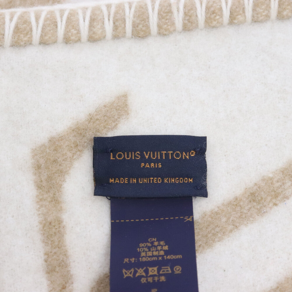 LOUIS VUITTON(ルイヴィトン) 24AW プレッドLV チェックメイト 毛布 インテリア クヴェルチュール ブランケット ウール /カシミヤ M77861 ベージュ