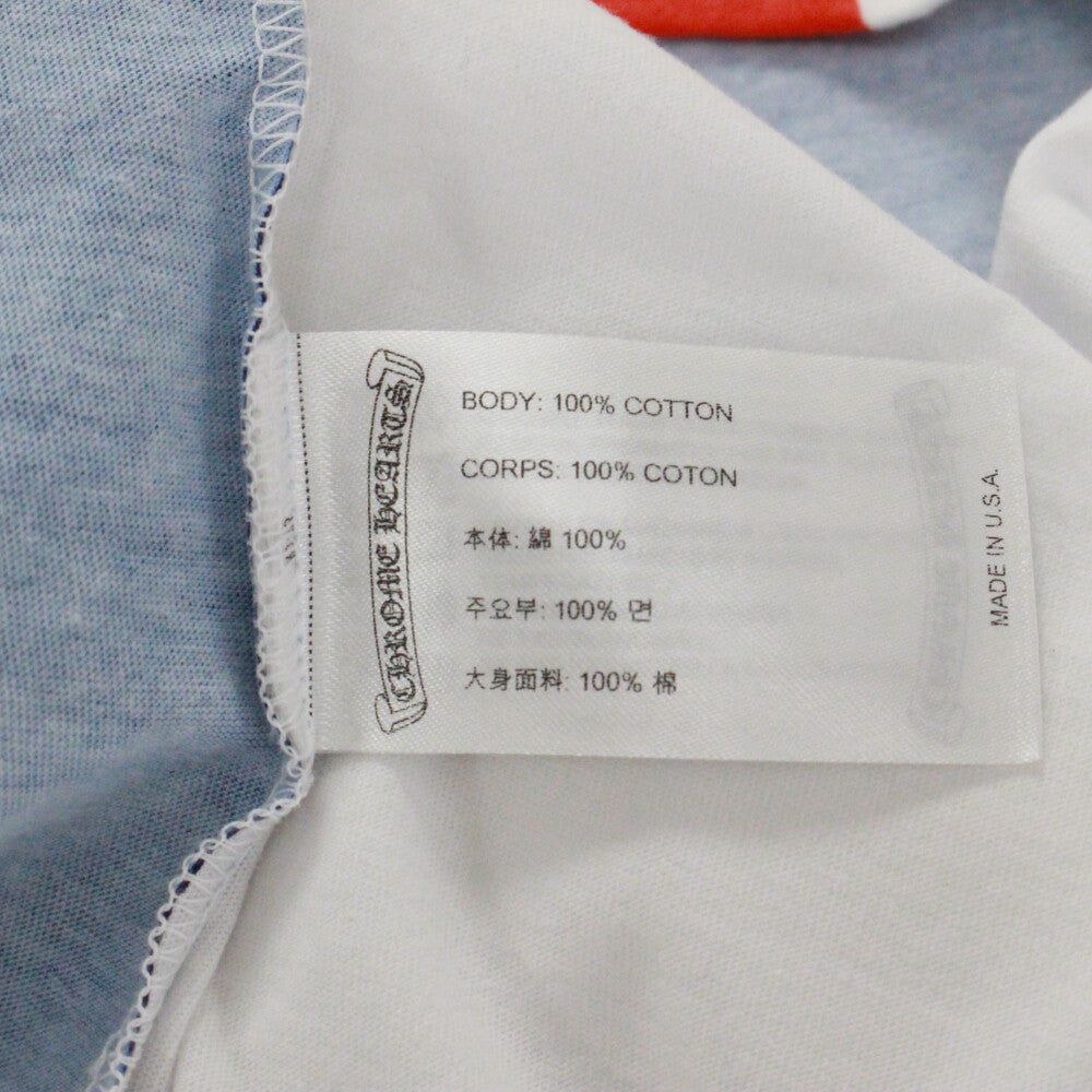CHROME HEARTS(クロムハーツ) CH T-SHRT 1 ユニオンジャックプリントネックロゴ半袖Tシャツ ホワイト/ブルー/レッド
