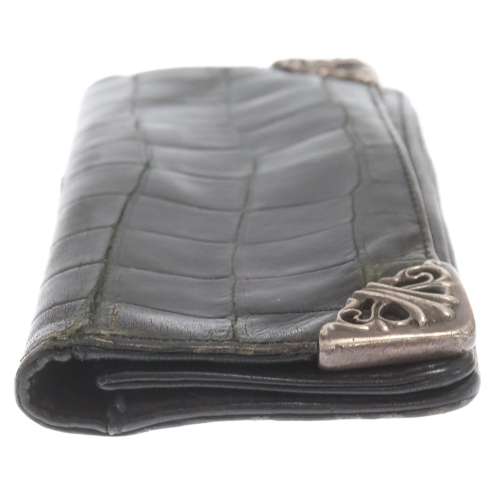 CHROME HEARTS(クロムハーツ) LNG SNGL FLD TIPS シングルフォールド エキゾチック ウォレット長財布 ロングウォレット ブラック ※国内ギャラ付き