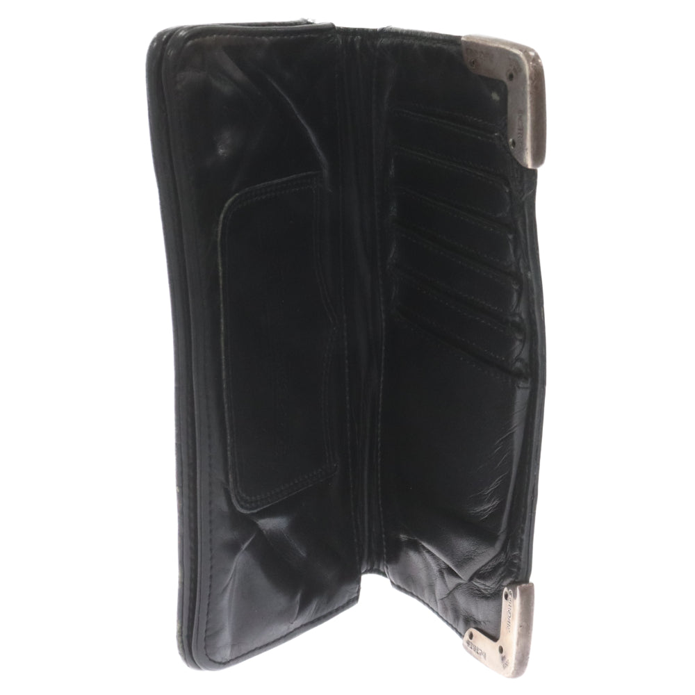 CHROME HEARTS(クロムハーツ) LNG SNGL FLD TIPS シングルフォールド エキゾチック ウォレット長財布 ロングウォレット ブラック ※国内ギャラ付き