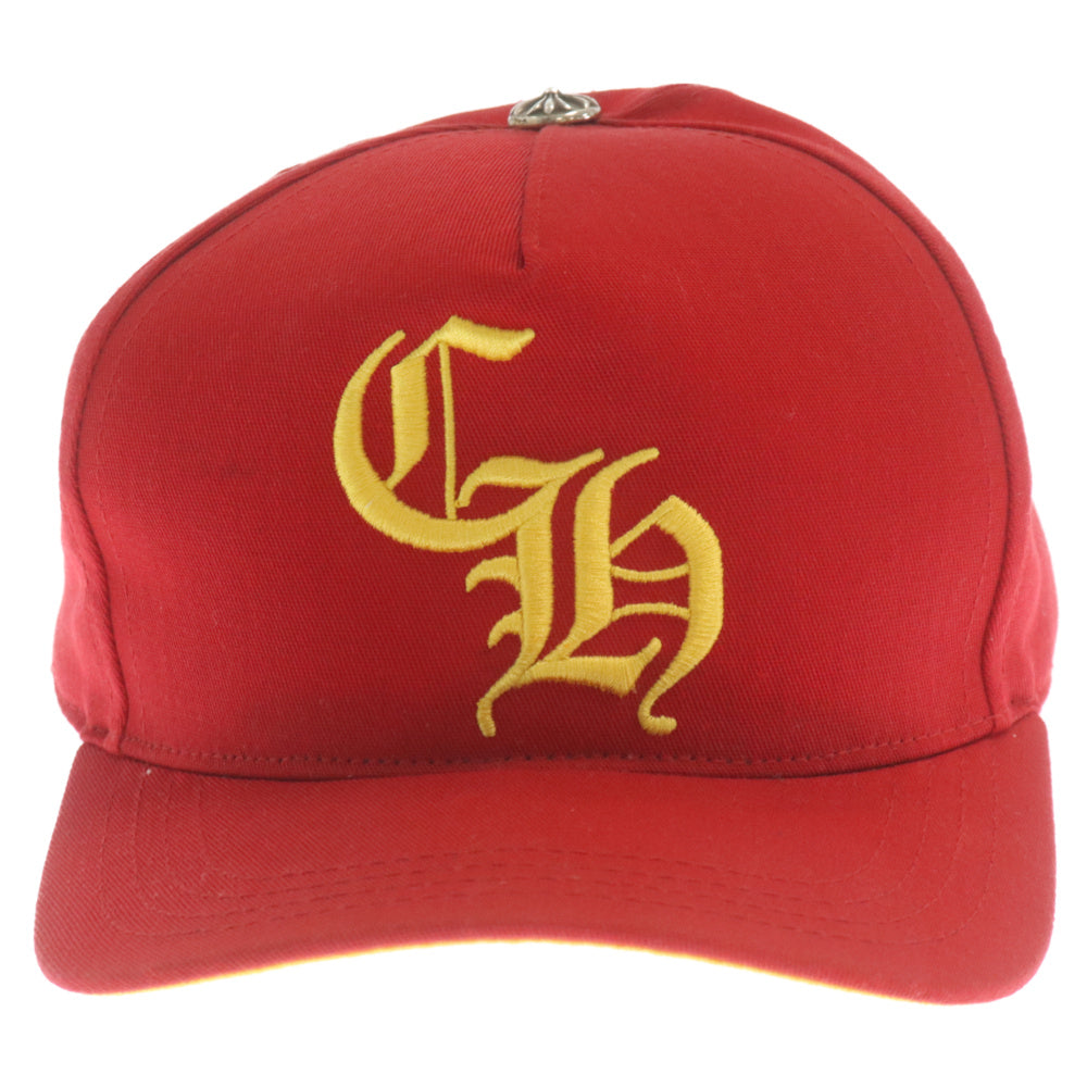 CHROME HEARTS(クロムハーツ) CH HAT クロスボール ベースボールキャップ 帽子 レッド/イエロー