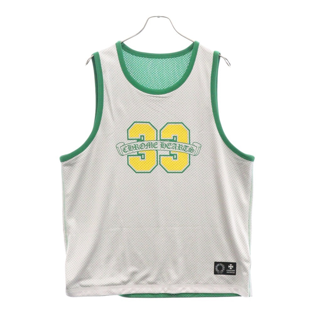 CHROME HEARTS(クロムハーツ) MESH WARM UP JERSEY リバーシブル CHロゴプリント メッシュタンクトップ ノースリーブ グリーン