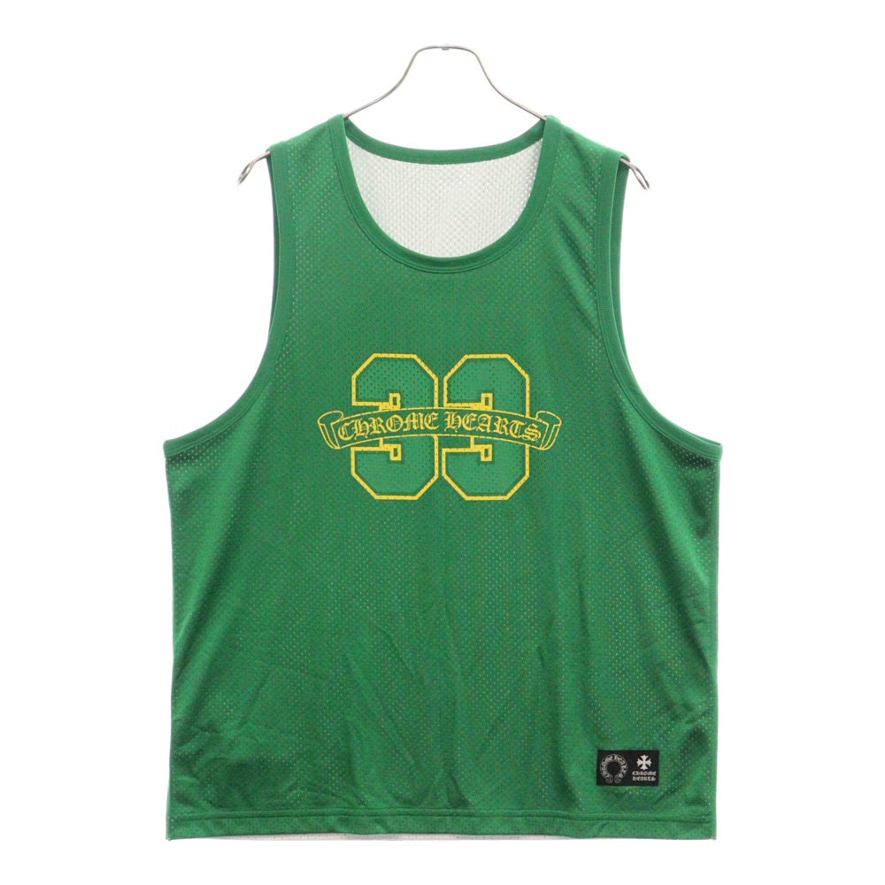 CHROME HEARTS(クロムハーツ) MESH WARM UP JERSEY リバーシブル CHロゴプリント メッシュタンクトップ ノースリーブ グリーン