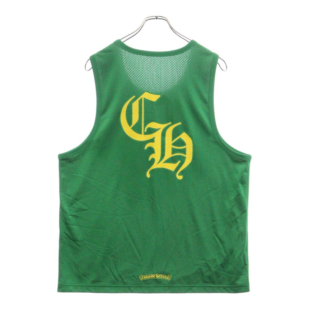 CHROME HEARTS(クロムハーツ) MESH WARM UP JERSEY リバーシブル CHロゴプリント メッシュタンクトップ ノースリーブ グリーン