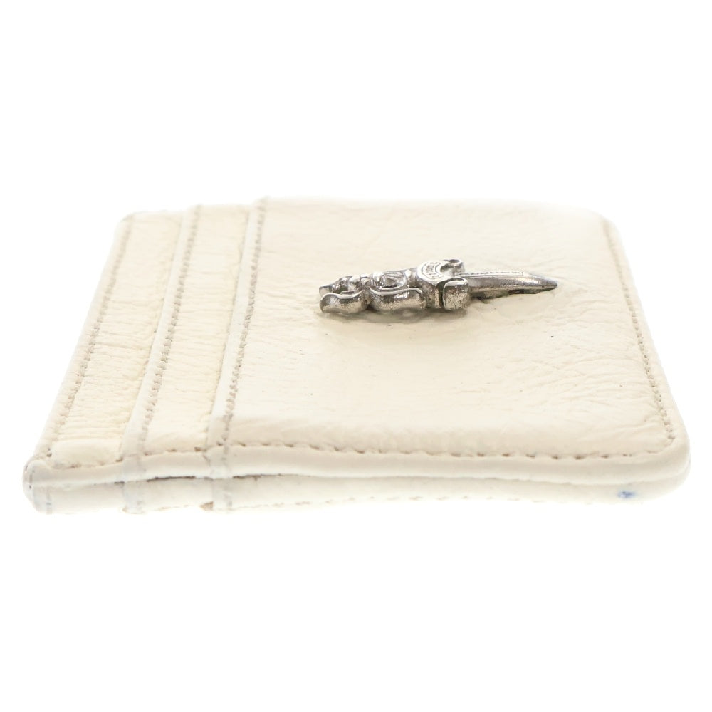 CHROME HEARTS(クロムハーツ) DOUBLE SIDE ダブルサイド ダガー装飾レザーカードケース ホワイト