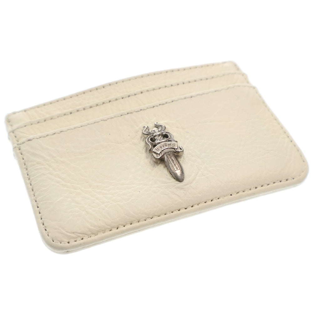 CHROME HEARTS(クロムハーツ) DOUBLE SIDE ダブルサイド ダガー装飾レザーカードケース ホワイト