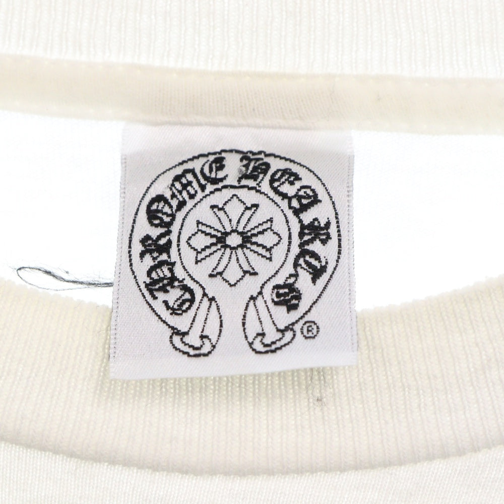 CHROME HEARTS(クロムハーツ) OLD Logo Star Tee オールドバッククロールロゴプリント胸ポケットホースシュースリーブCHプラス長袖Tシャツ ホワイト