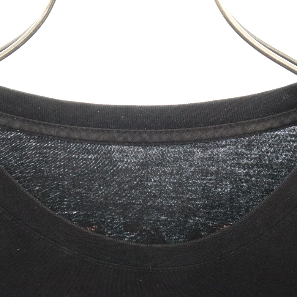 CHROME HEARTS(クロムハーツ) バックレタリングロゴプリント ポケット付き クルーネック長袖Tシャツ カットソー ブラック