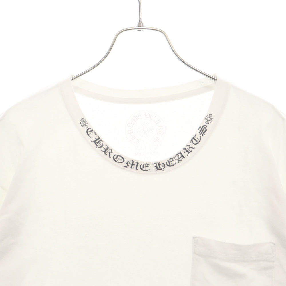 CHROME HEARTS(クロムハーツ) Neck Logo L/S Tee ネック ロゴ プリント長袖Tシャツ ロングスリーブ カットソー ホワイト