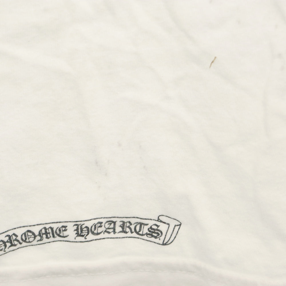 CHROME HEARTS(クロムハーツ) Neck Logo L/S Tee ネック ロゴ プリント長袖Tシャツ ロングスリーブ カットソー ホワイト
