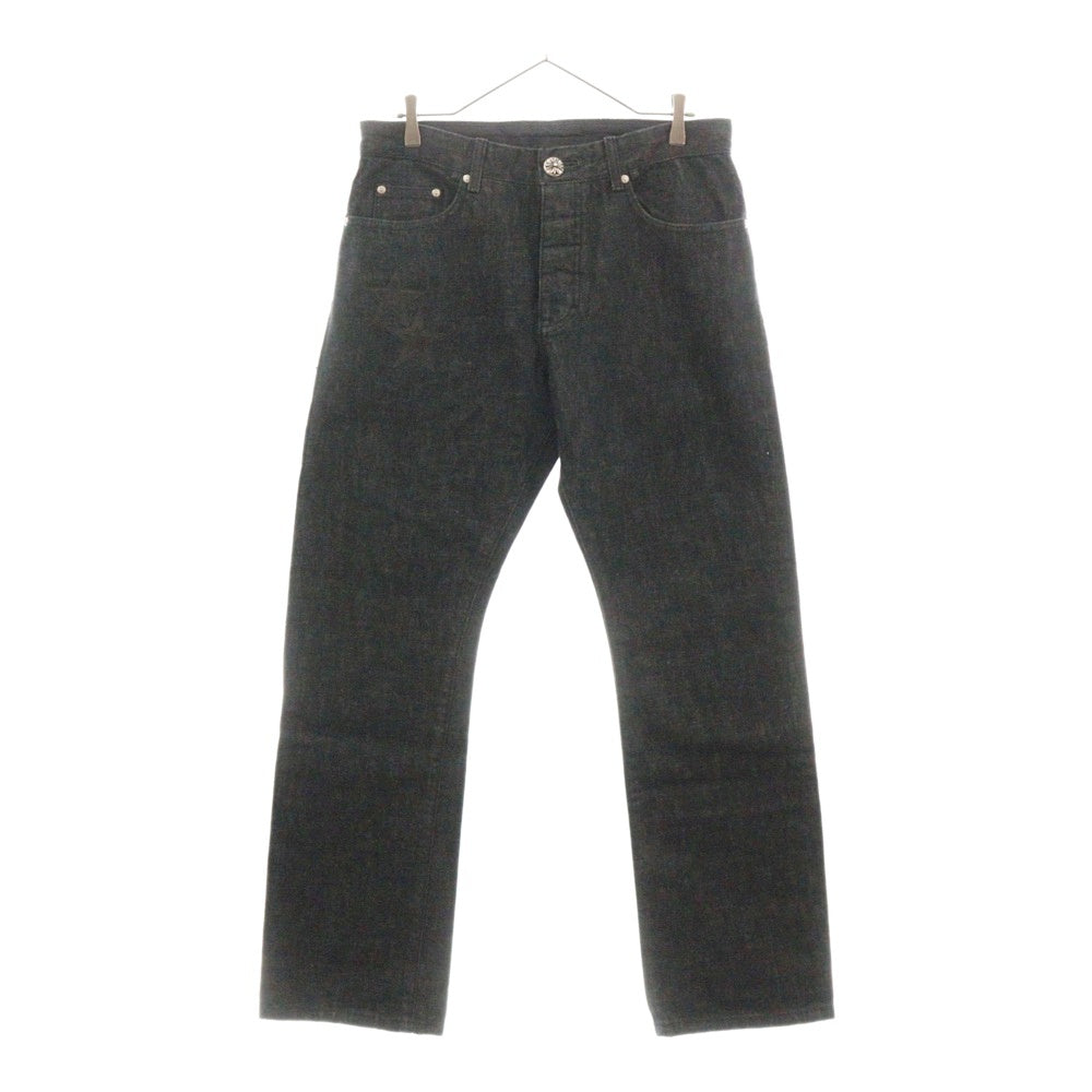 CHROME HEARTS(クロムハーツ) JEAN STRTLG FBRC スターパッチ付き ストレート デニムパンツ ブラック