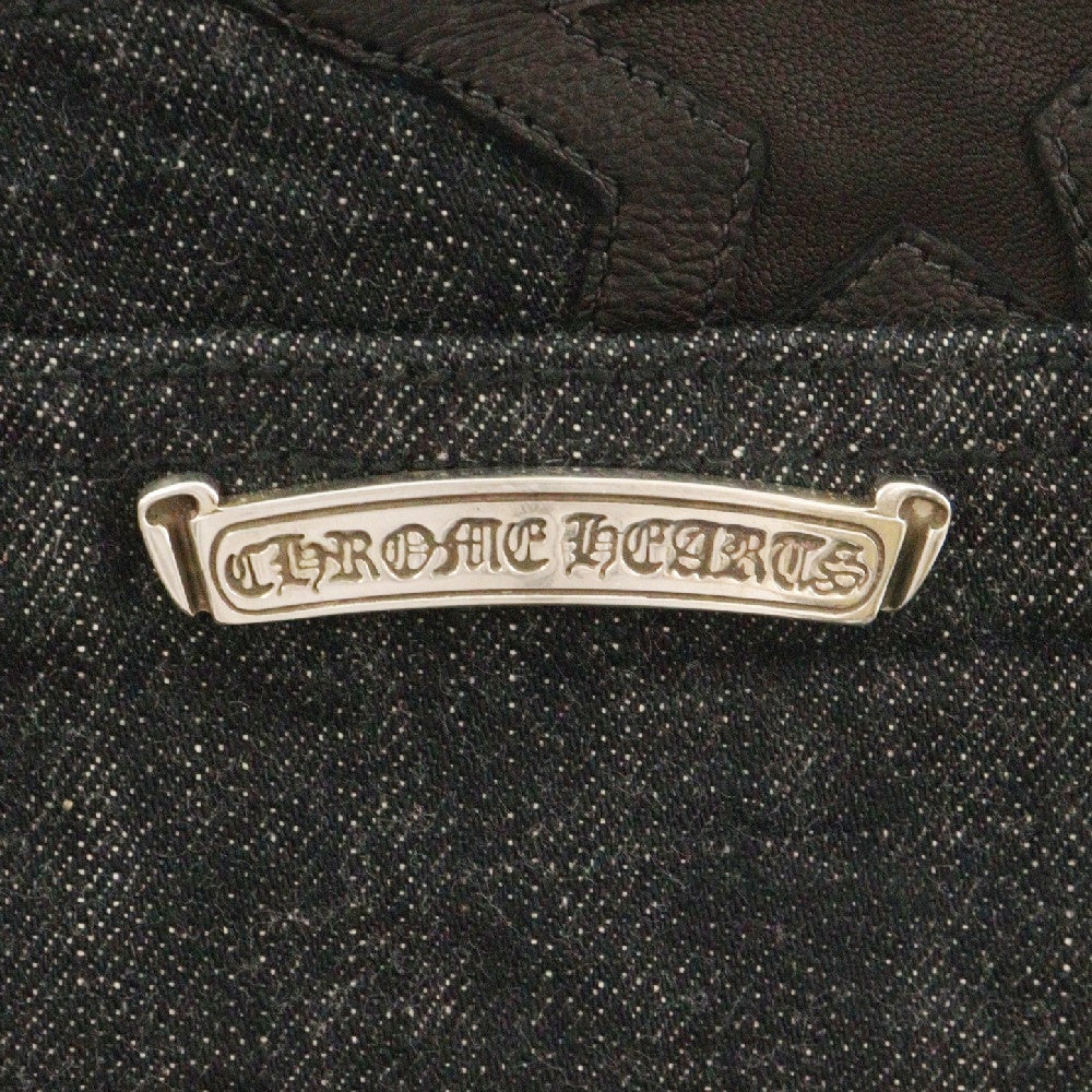 CHROME HEARTS(クロムハーツ) JEAN STRTLG FBRC スターパッチ付き ストレート デニムパンツ ブラック