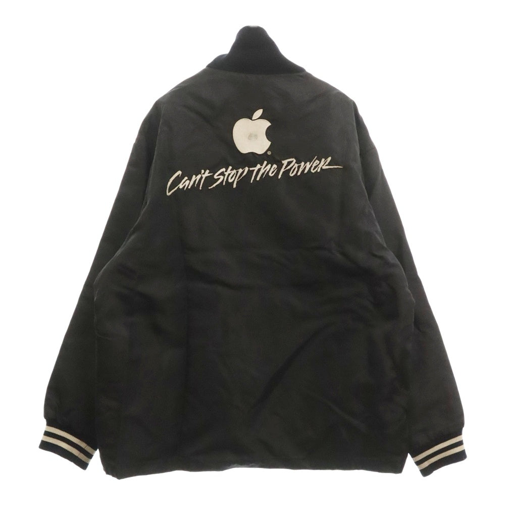 VINTAGE(ヴィンテージ) 80s Apple Computer Logo Embroidered Satin Jacket アップルコンピューター ロゴ刺繍 サテンジャケット ブラック