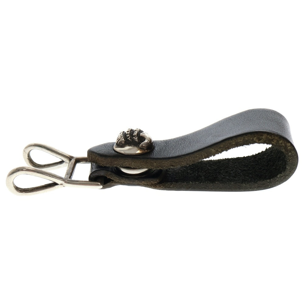 CHROME HEARTS(クロムハーツ) BELT LOOP ベルトループ クロウボタンレザーベルトループ ブラック/シルバー