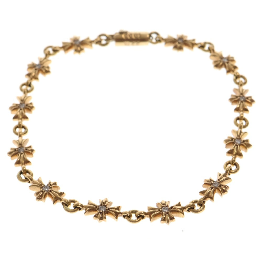 CHROME HEARTS(クロムハーツ) 22K TNY E CH PLS P D タイニーECHプラス PAVEダイヤ ゴールドブレスレット 12LINK