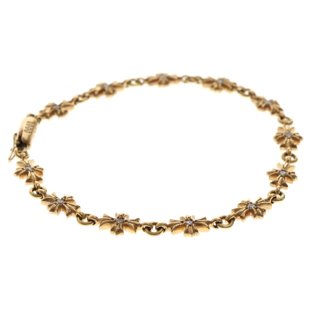 CHROME HEARTS(クロムハーツ) 22K TNY E CH PLS P D タイニーECHプラス PAVEダイヤ ゴールドブレスレット 12LINK