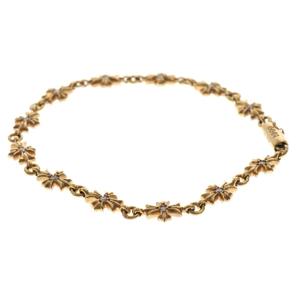 CHROME HEARTS(クロムハーツ) 22K TNY E CH PLS P D タイニーECHプラス PAVEダイヤ ゴールドブレスレット 12LINK