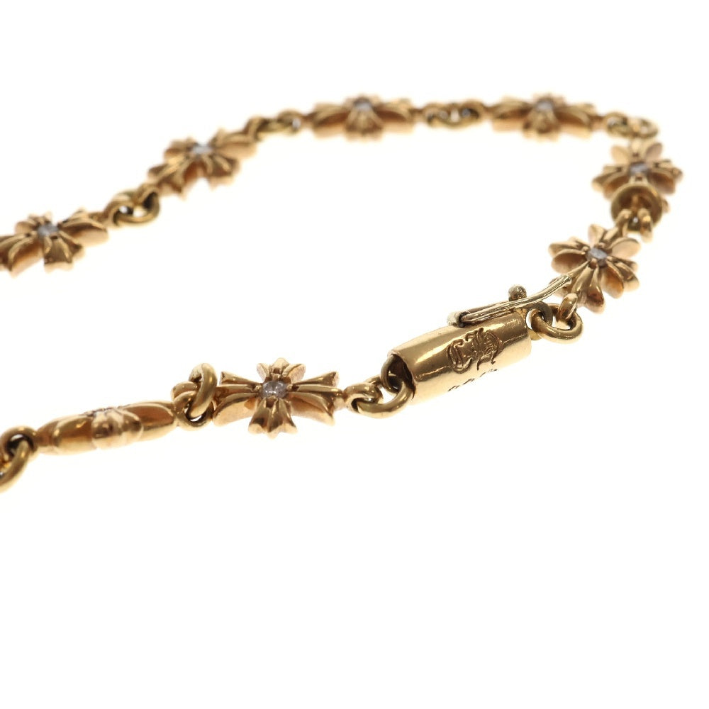 CHROME HEARTS(クロムハーツ) 22K TNY E CH PLS P D タイニーECHプラス PAVEダイヤ ゴールドブレスレット 12LINK