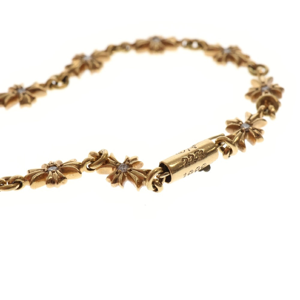 CHROME HEARTS(クロムハーツ) 22K TNY E CH PLS P D タイニーECHプラス PAVEダイヤ ゴールドブレスレット 12LINK