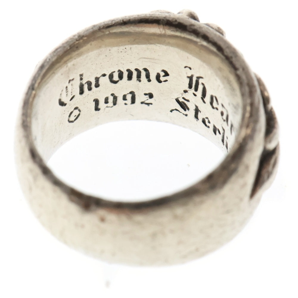 CHROME HEARTS(クロムハーツ) FLRL CRS フローラルクロス シルバーリング ブルー サファイア 11号
