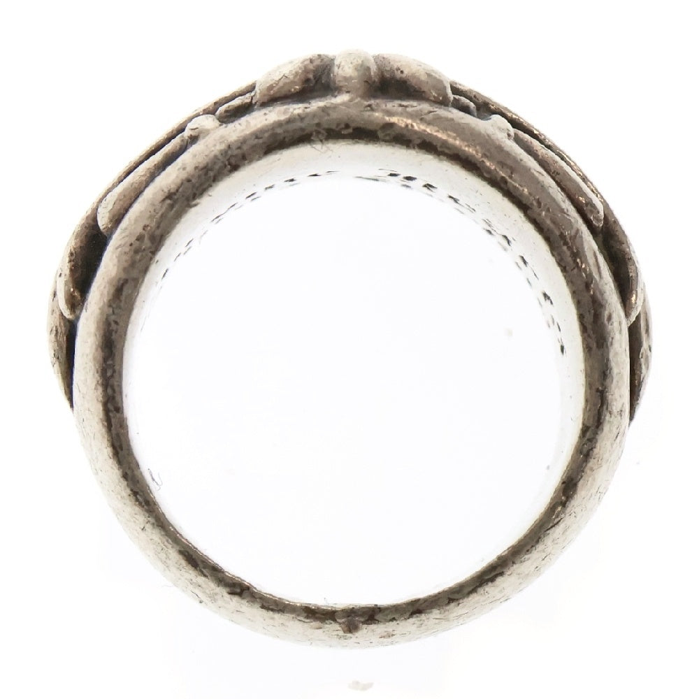 CHROME HEARTS(クロムハーツ) FLRL CRS フローラルクロス シルバーリング ブルー サファイア 11号