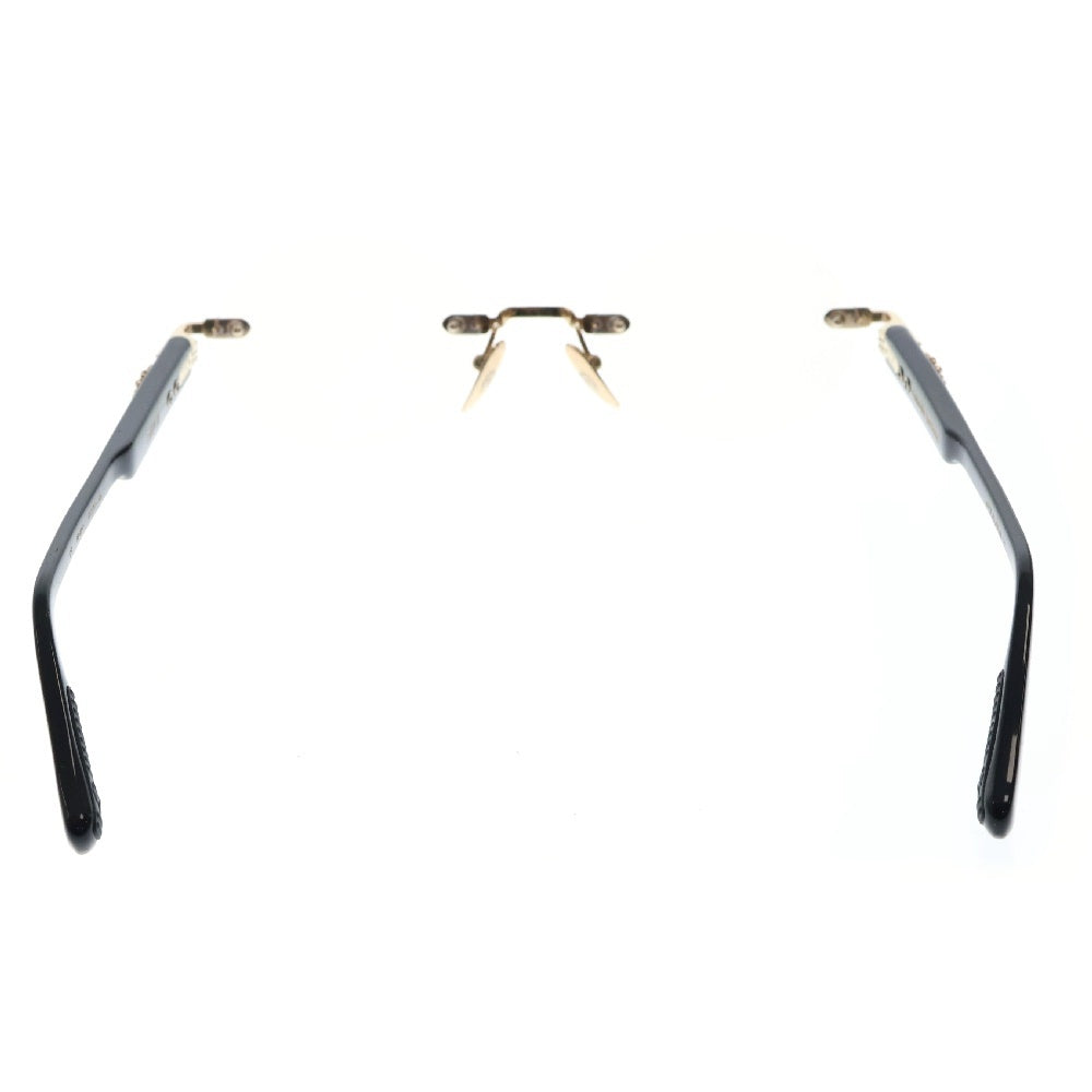 CHROME HEARTS(クロムハーツ) DEEP3 ディープ3 フローラルクロスリムレスサングラス メガネ アイウェア ブラック/ゴールド 度入り