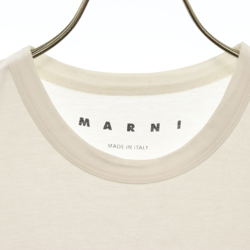 MARNI(マルニ) 22SS 裾柄プリント クルーネック半袖Tシャツ カットソー ホワイト M05GC0077 S22763