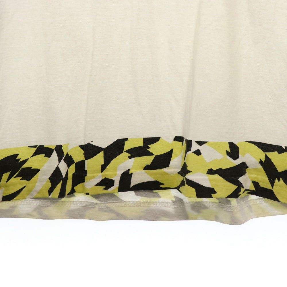 MARNI(マルニ) 22SS 裾柄プリント クルーネック半袖Tシャツ カットソー ホワイト M05GC0077 S22763
