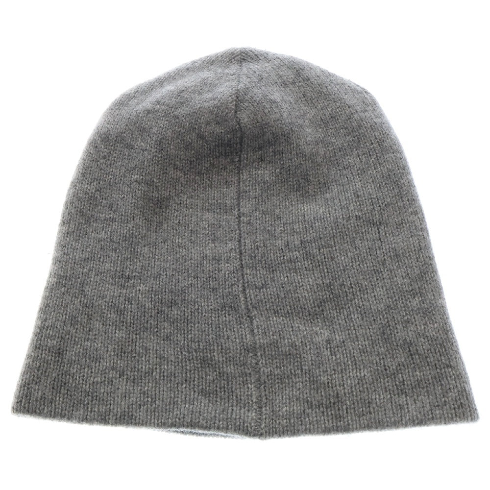 CHROME HEARTS(クロムハーツ) BEANIE CASH レザーパッチビーニー スターパッチ付きカシミアビーニー グレー